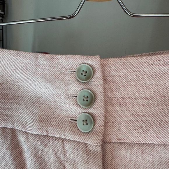 Rebecca Taylor Tailored Pink linen pantsuit wide leg size 8 - Picture 9 of 12